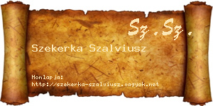 Szekerka Szalviusz névjegykártya